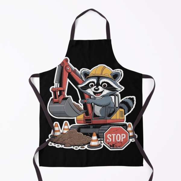 Item preview, Raccoon Construction Worker Excavator Truck designed and sold by FluoroWave.