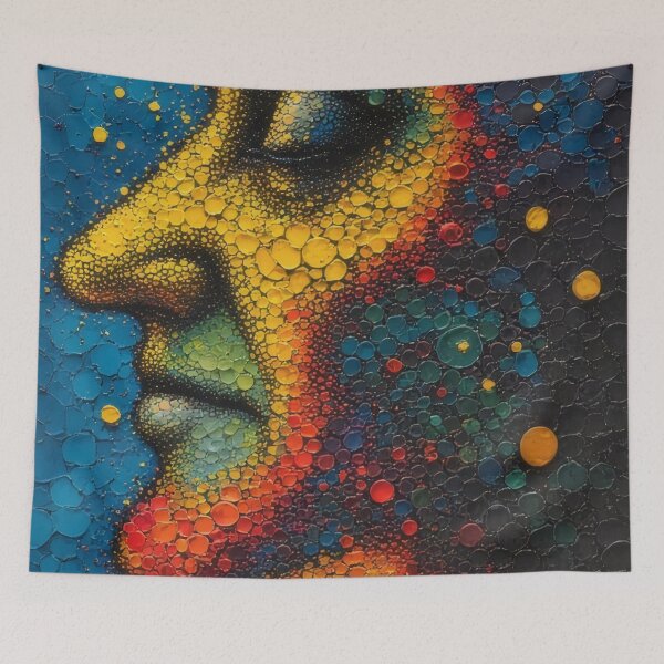 Item preview, Colorful mosaic: Profile of a face designed and sold by Mianku | Für das Leben.