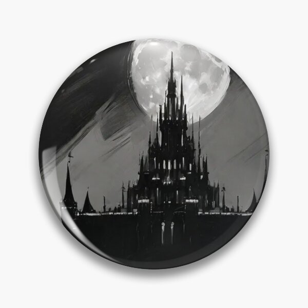 Item preview, Black and White Gothic Castle Moon designed and sold by cr6zym1nd.
