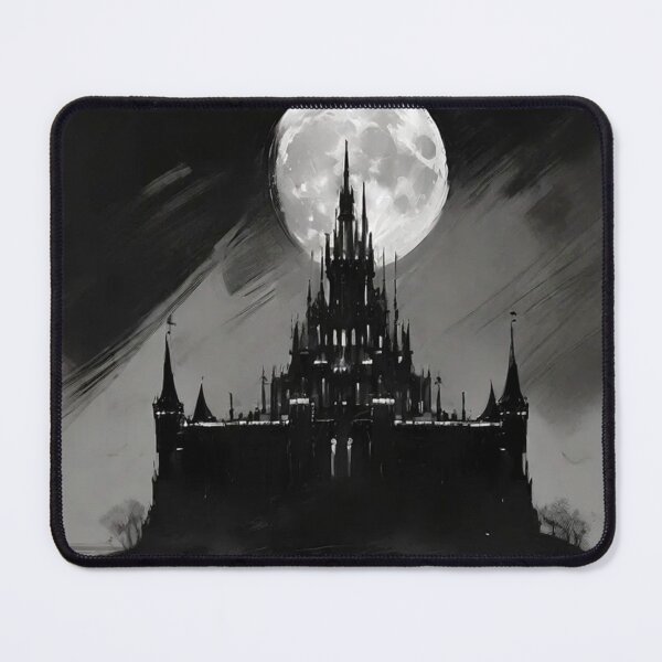 Item preview, Black and White Gothic Castle Moon designed and sold by cr6zym1nd.