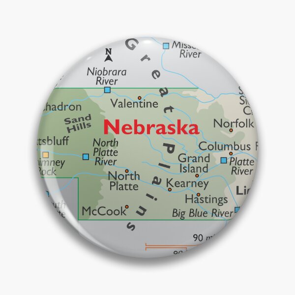 Item preview, Nebraska State Map with Cities and Rivers designed and sold by WorldAtlas.com.