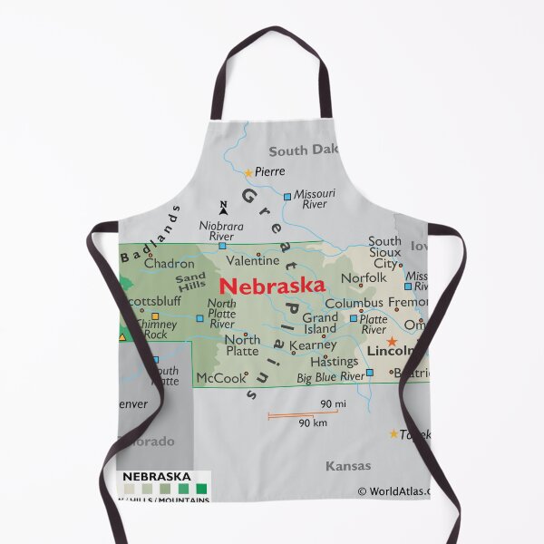 Item preview, Nebraska State Map with Cities and Rivers designed and sold by WorldAtlas.com.