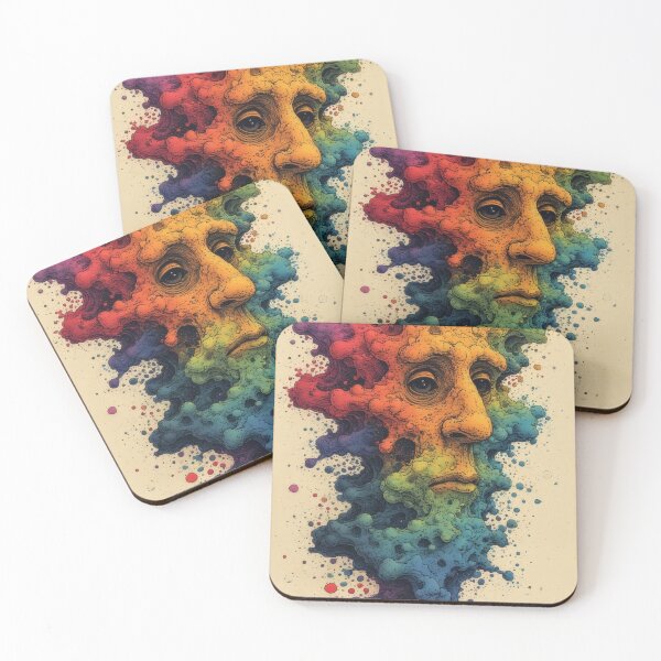 Item preview, Abstract face dissolved in rainbow colors designed and sold by Mianku | Für das Leben.