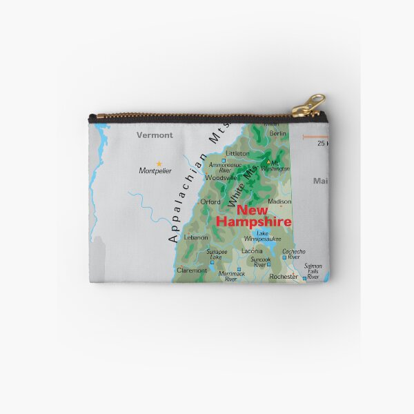 Item preview, New Hampshire State Map with Cities and Mountains designed and sold by WorldAtlas.com.