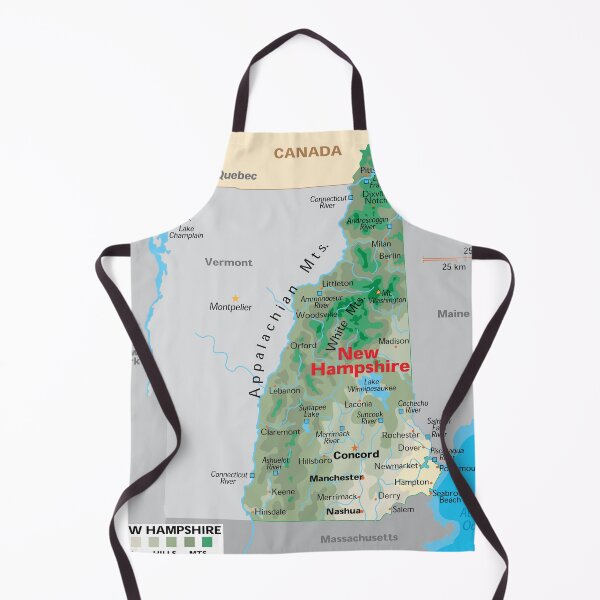 Item preview, New Hampshire State Map with Cities and Mountains designed and sold by WorldAtlas.com.
