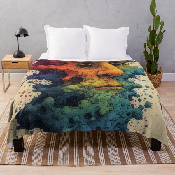 Item preview, Abstract face dissolved in rainbow colors designed and sold by Mianku | Für das Leben.