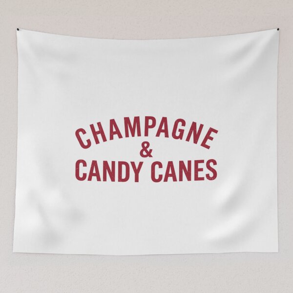 Item preview, Champagne And Candy Canes Funny Christmas Holiday Drinking Quote Art designed and sold by DunciOcukino.
