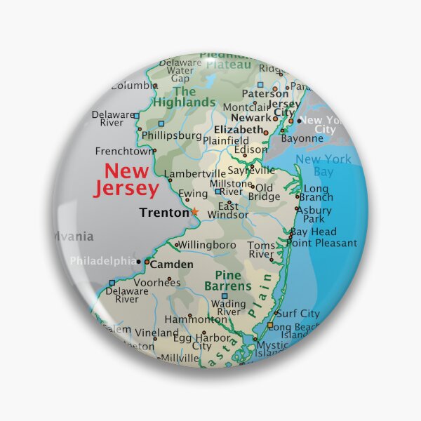 Item preview, New Jersey Map for Wall Decor and Education designed and sold by WorldAtlas.com.