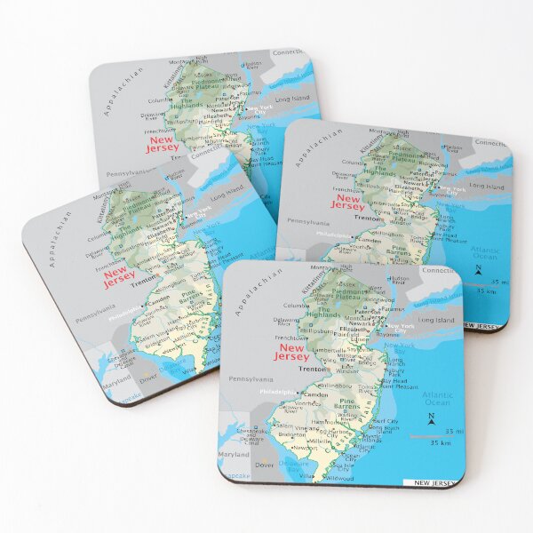 Item preview, New Jersey Map for Wall Decor and Education designed and sold by WorldAtlas.com.