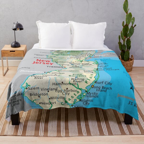 Item preview, New Jersey Map for Wall Decor and Education designed and sold by WorldAtlas.com.