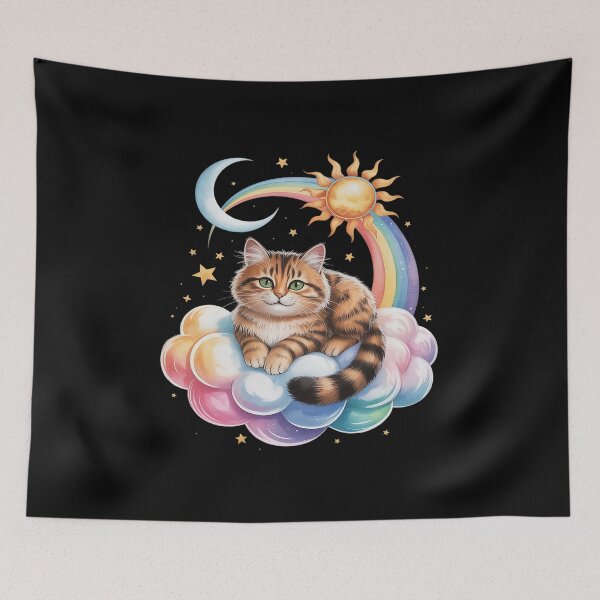 Item preview, Rainbow Clouds Abyssinian Abyssinians Abys Cat designed and sold by FluoroWave.