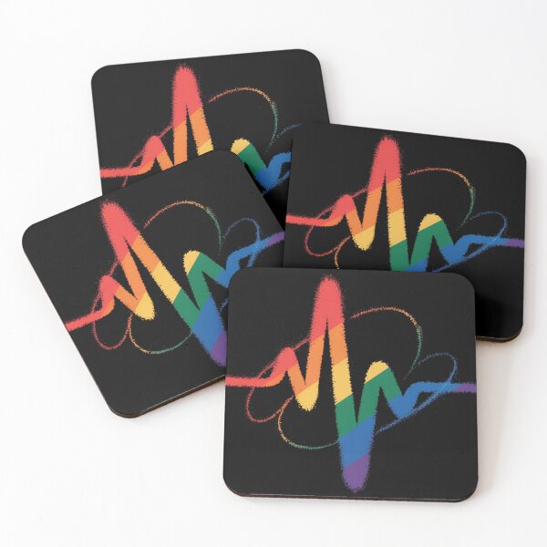 Item preview, Rainbow Heartbeat Line LGBT Pride Month Equality Love Life designed and sold by FluoroWave.