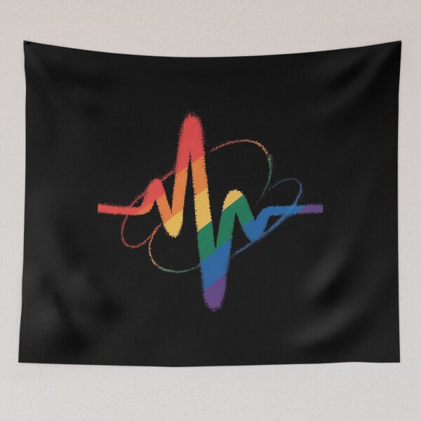Item preview, Rainbow Heartbeat Line LGBT Pride Month Equality Love Life designed and sold by FluoroWave.