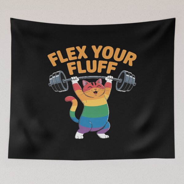 Item preview, Rainbow Powerlifting Cat Strength Fitness designed and sold by FluoroWave.