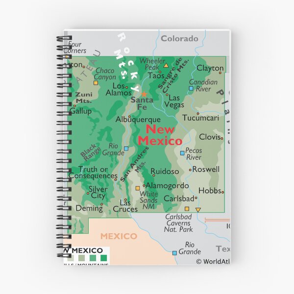 Item preview, Detailed New Mexico Geography Map designed and sold by WorldAtlas.com.