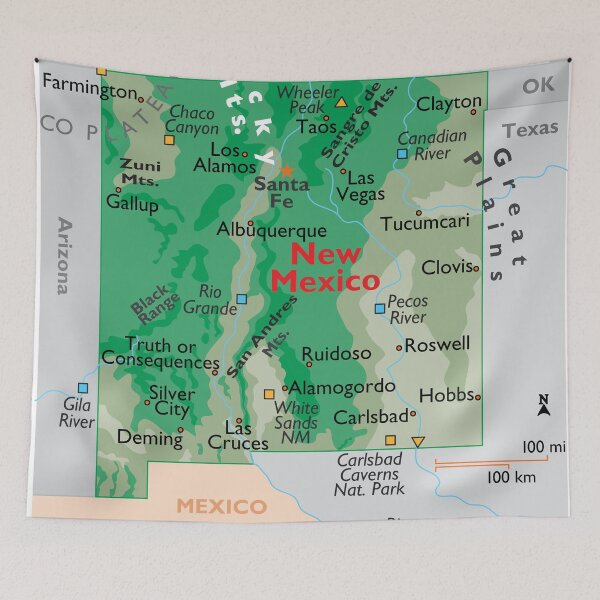 Item preview, Detailed New Mexico Geography Map designed and sold by WorldAtlas.com.