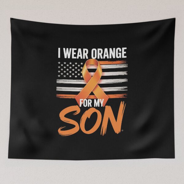 Item preview, I Wear Orange For My Son Leukemia Cancer Awareness USA Flag designed and sold by Rrettgison.