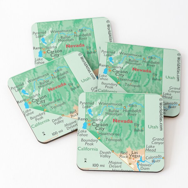 Item preview, Detailed Nevada Geography Map designed and sold by WorldAtlas.com.