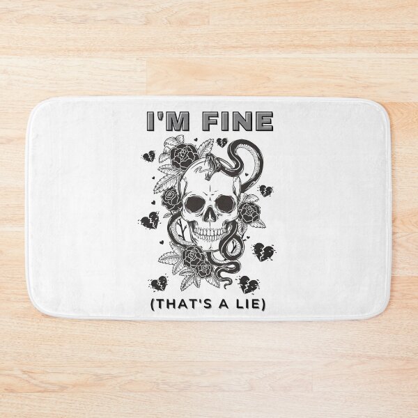 Item preview, "I’m Fine (That’s a Lie) – Dark Skull & Snake Gothic Art" designed and sold by Artistry-Nadia.