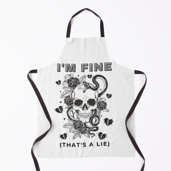 Item preview, "I’m Fine (That’s a Lie) – Dark Skull & Snake Gothic Art" designed and sold by Artistry-Nadia.