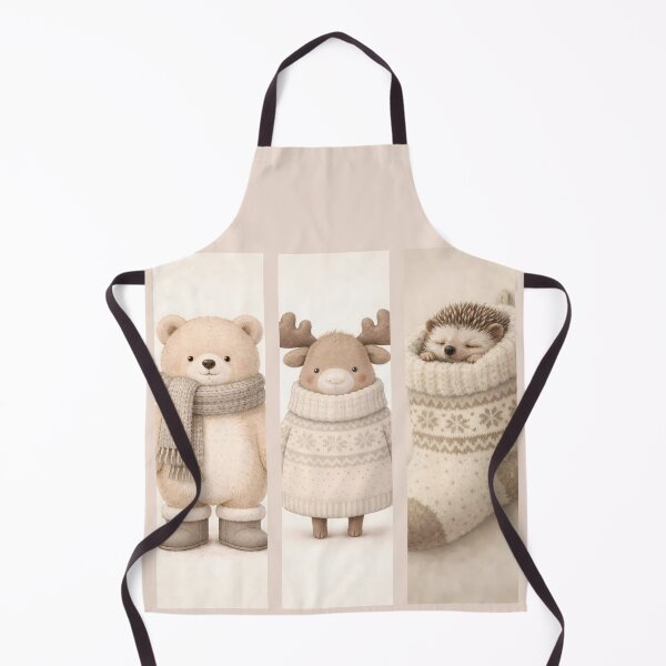 Item preview, Cozy Winter Animals T-Shirt Design – Cute Bear Reindeer and Hedgehog Art Set designed and sold by Beamiverse.