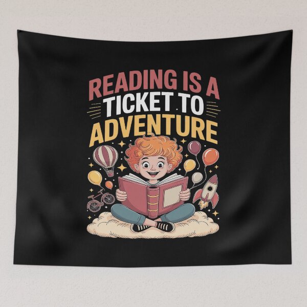 Item preview, Reading Teacher School Reading Is A Ticket To Adventure designed and sold by Voidbinder.