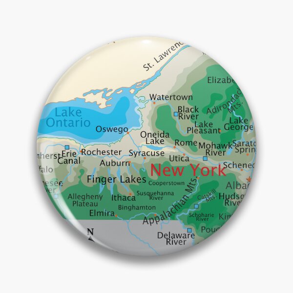Item preview, Detailed New York Geography Map designed and sold by WorldAtlas.com.