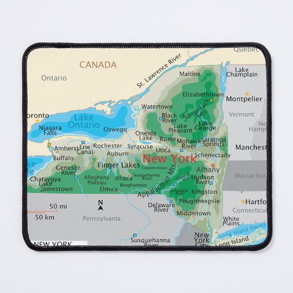 Item preview, Detailed New York Geography Map designed and sold by WorldAtlas.com.