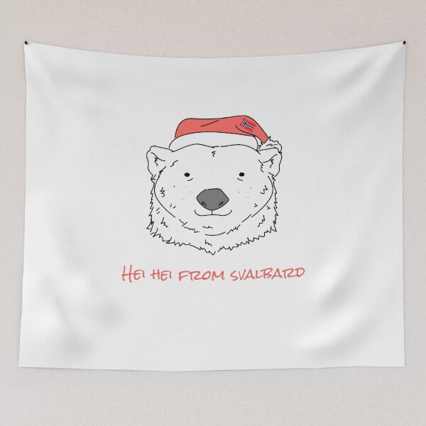 Item preview, Polar Bear Christmas in Svalbard Norway Gedelig Jul, God Jul, Longyearbyen Arctic Nation designed and sold by GraTEEtude.