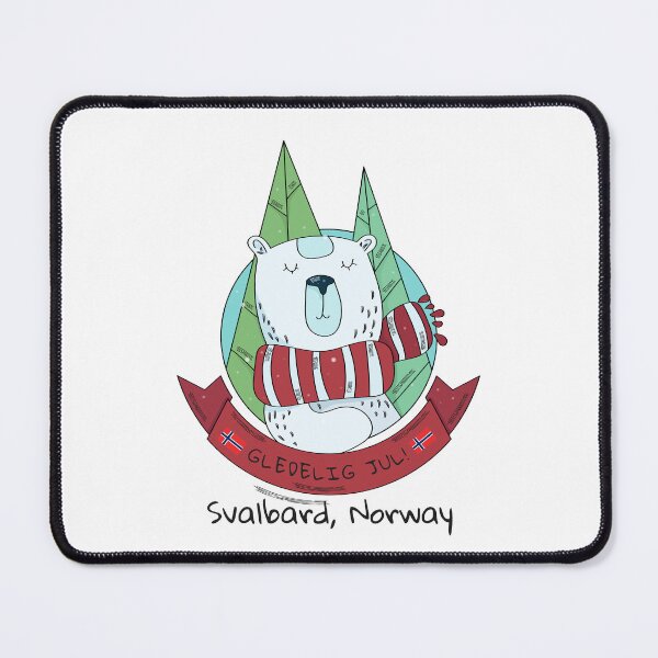 Item preview, Polar Bear Christmas in Svalbard Norway Gedelig Jul, God Jul, Longyearbyen Arctic Nation designed and sold by GraTEEtude.