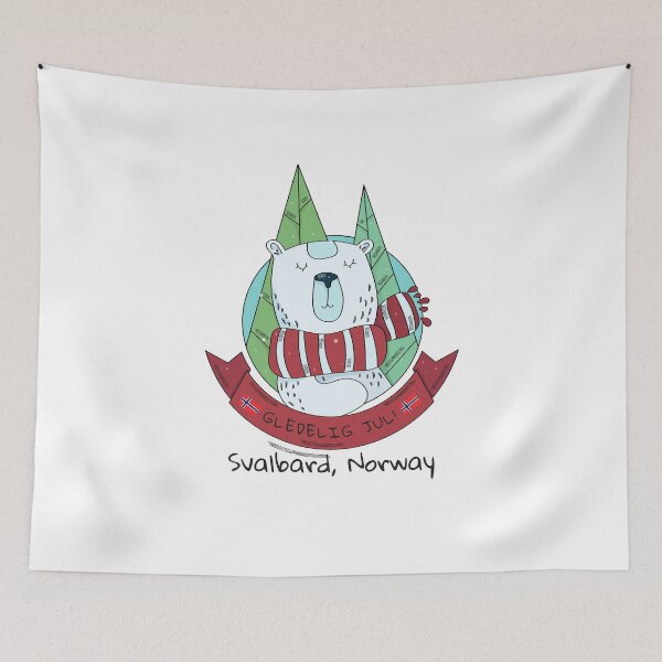Item preview, Polar Bear Christmas in Svalbard Norway Gedelig Jul, God Jul, Longyearbyen Arctic Nation designed and sold by GraTEEtude.