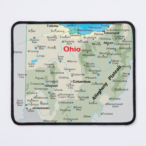 Item preview, Ohio Map for Wall Decor and Education designed and sold by WorldAtlas.com.