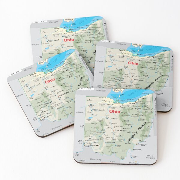 Item preview, Ohio Map for Wall Decor and Education designed and sold by WorldAtlas.com.