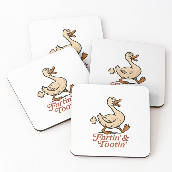 Item preview, Fartin' and Tootin' Duck — Funny Retro Cartoon Bird Illustration designed and sold by Colorful-Garden.