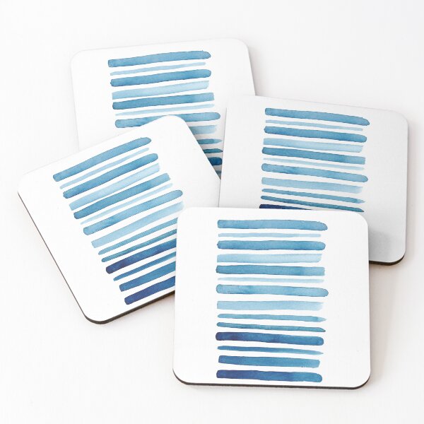 Item preview, Contemporary Blue Watercolor Stripes - Abstract Art designed and sold by Courtney Matulewicz.