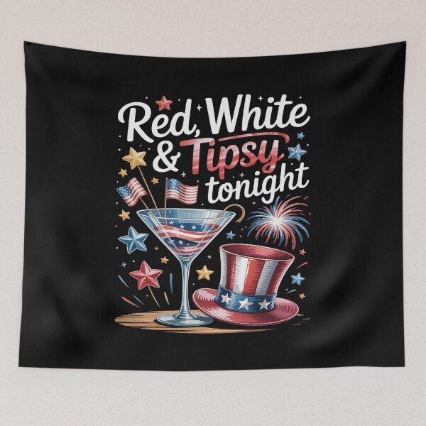 Item preview, Red White & Tipsy Tonight. 4th Funny Fourth of July designed and sold by Voidbinder.