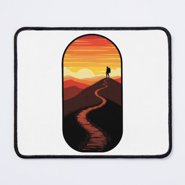 Item preview, Vintage Hiking Silhouette – Retro 70s Sunset Trail Badge, Wanderlust Adventure Vibes designed and sold by Luminari Creations.