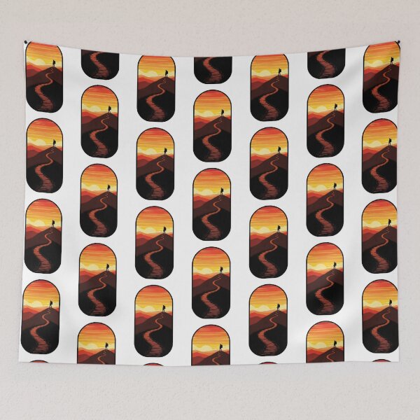 Item preview, Vintage Hiking Silhouette – Retro 70s Sunset Trail Badge, Wanderlust Adventure Vibes designed and sold by Luminari Creations.