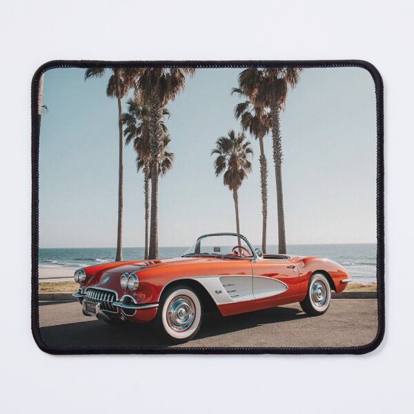 Item preview, Old School Poster With Red Chevrolet Corvette designed and sold by SmilingAnny.