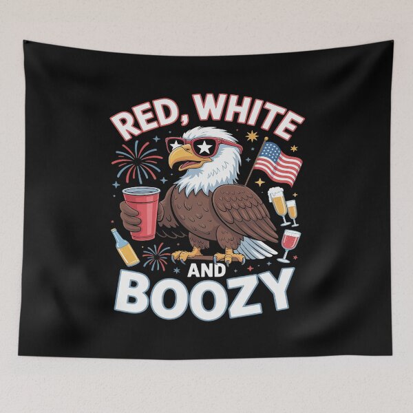 Item preview, Red White And Boozy Funny 4th Of July Eagle With Beer designed and sold by Voidbinder.