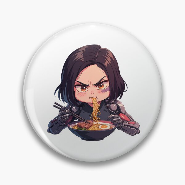 Item preview, Alita Alita Battle Angel Ramen Kawaii Chibi Dark Hair Anime Girl Bowl designed and sold by Raslbazola.