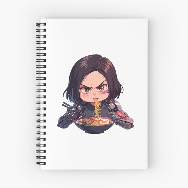 Item preview, Alita Alita Battle Angel Ramen Kawaii Chibi Dark Hair Anime Girl Bowl designed and sold by Raslbazola.