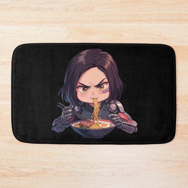 Item preview, Alita Alita Battle Angel Ramen Kawaii Chibi Dark Hair Anime Girl Bowl designed and sold by Raslbazola.