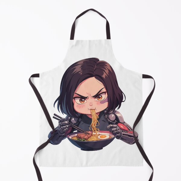 Item preview, Alita Alita Battle Angel Ramen Kawaii Chibi Dark Hair Anime Girl Bowl designed and sold by Raslbazola.