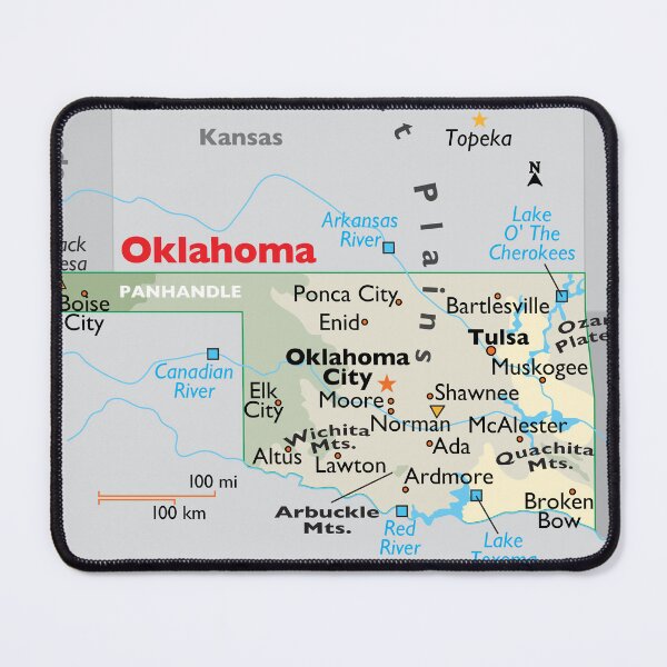 Item preview, Oklahoma Map for Wall Decor and Education designed and sold by WorldAtlas.com.