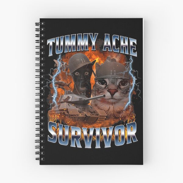 Item preview, Tummy Ache Survivor Funny Cats Military Parody Dark Humor designed and sold by MassonCalepon.