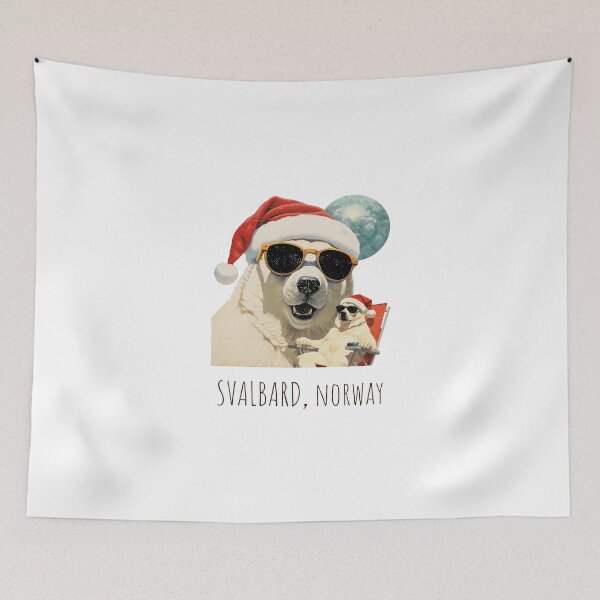 Item preview, Polar Bear Christmas in Svalbard Norway Longyearbyen Arctic Nation designed and sold by GraTEEtude.