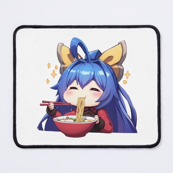 Item preview, Game Mai Natsume Blazblue Ramen Kawaii Chibi Blue Hair Game Girl Cute Bowl designed and sold by Raslbazola.