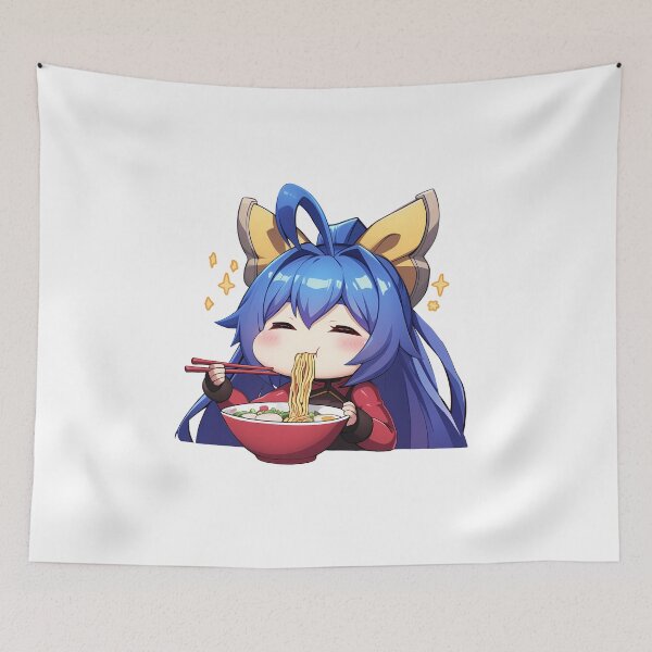 Item preview, Game Mai Natsume Blazblue Ramen Kawaii Chibi Blue Hair Game Girl Cute Bowl designed and sold by Raslbazola.