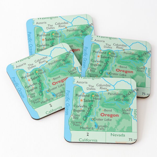 Item preview, Oregon State Map with Cities and Regions designed and sold by WorldAtlas.com.